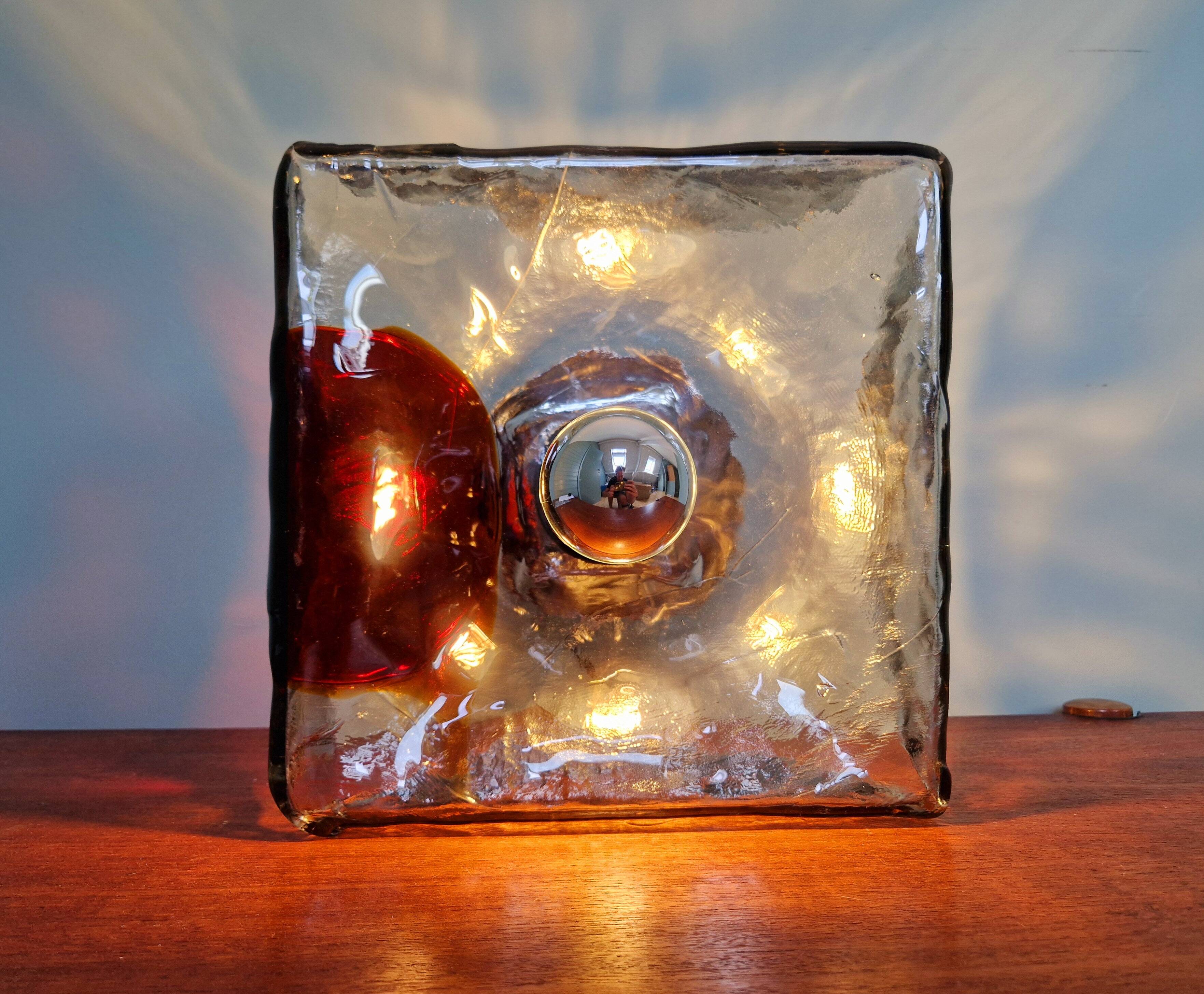 Plafonnier Mazzega en verre de Murano, 1960