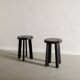 French Mid Century Black Wooden Ebonized Cabin Dining Set, 1950s
