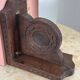 Brutalist carved wooden bookends