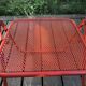 VINTAGE 70S FOLDING CHAIR, RED METAL, PERFORATED TOLE, POP