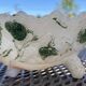 Vide-poche en forme de coquillage en opaline blanche decor feuillage vert