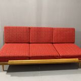Mid-century folding sofa bed by Drevotvar, 1970s, Czechoslovakia