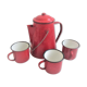 Red style wild west metal coffee maker and cup