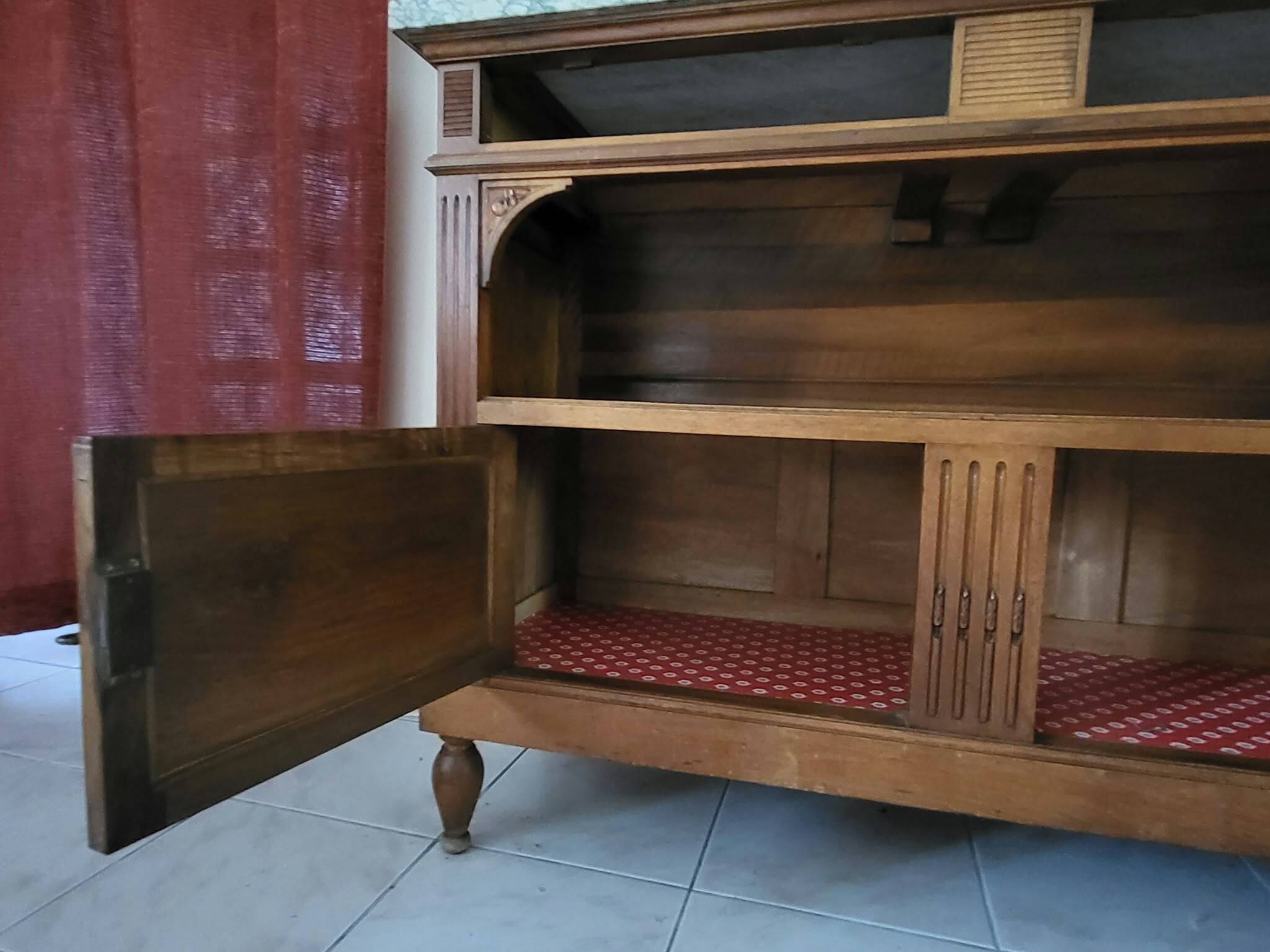 Commode / Desserte Art Nouveau 1910 - Noyer Massif