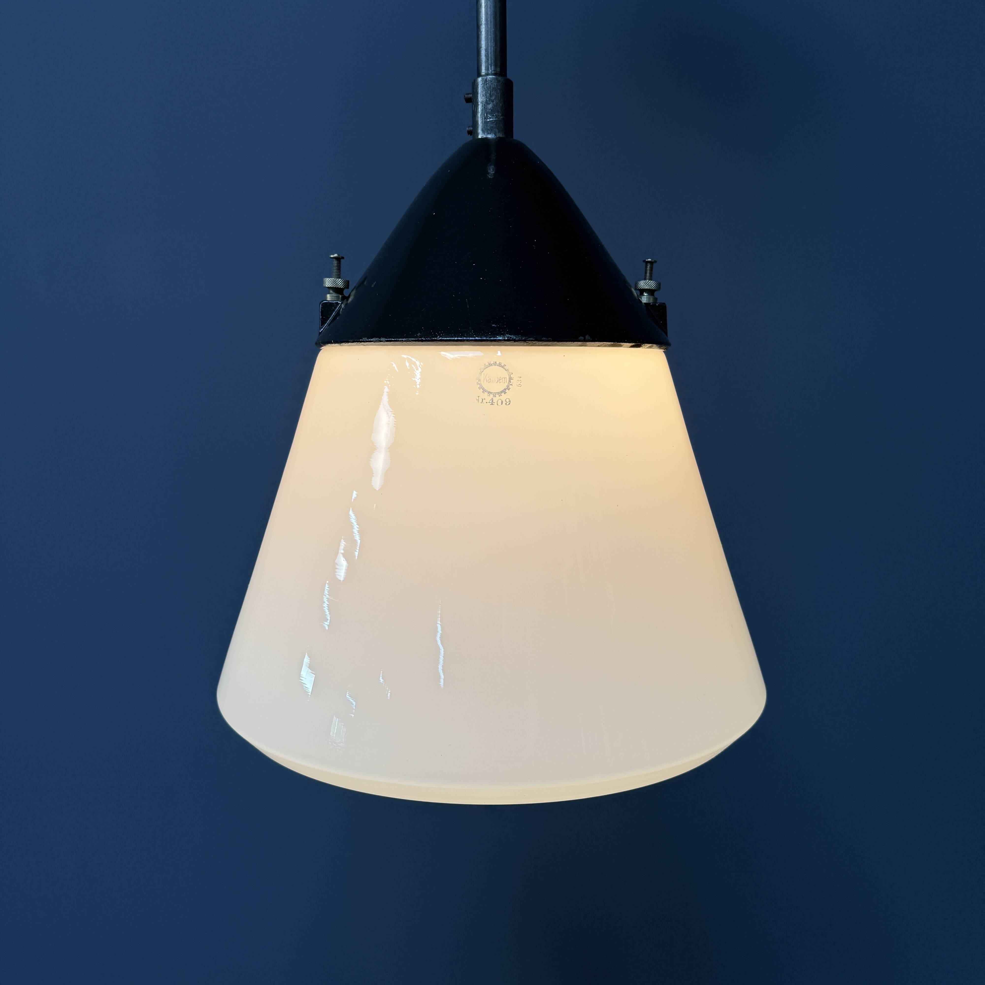 Opaline glass Kandem pendant lamp model 409