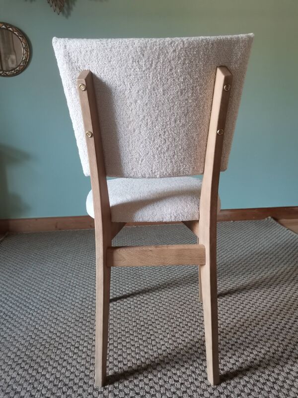 Chaises art deco bouclette blanche