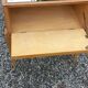 Vintage pair of bedside tables from the 1950s in sycamore and a mirror.
