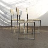 Set of 3 chrome spaghetti chairs model 101 from Belotti for Alias of the 70s-80s