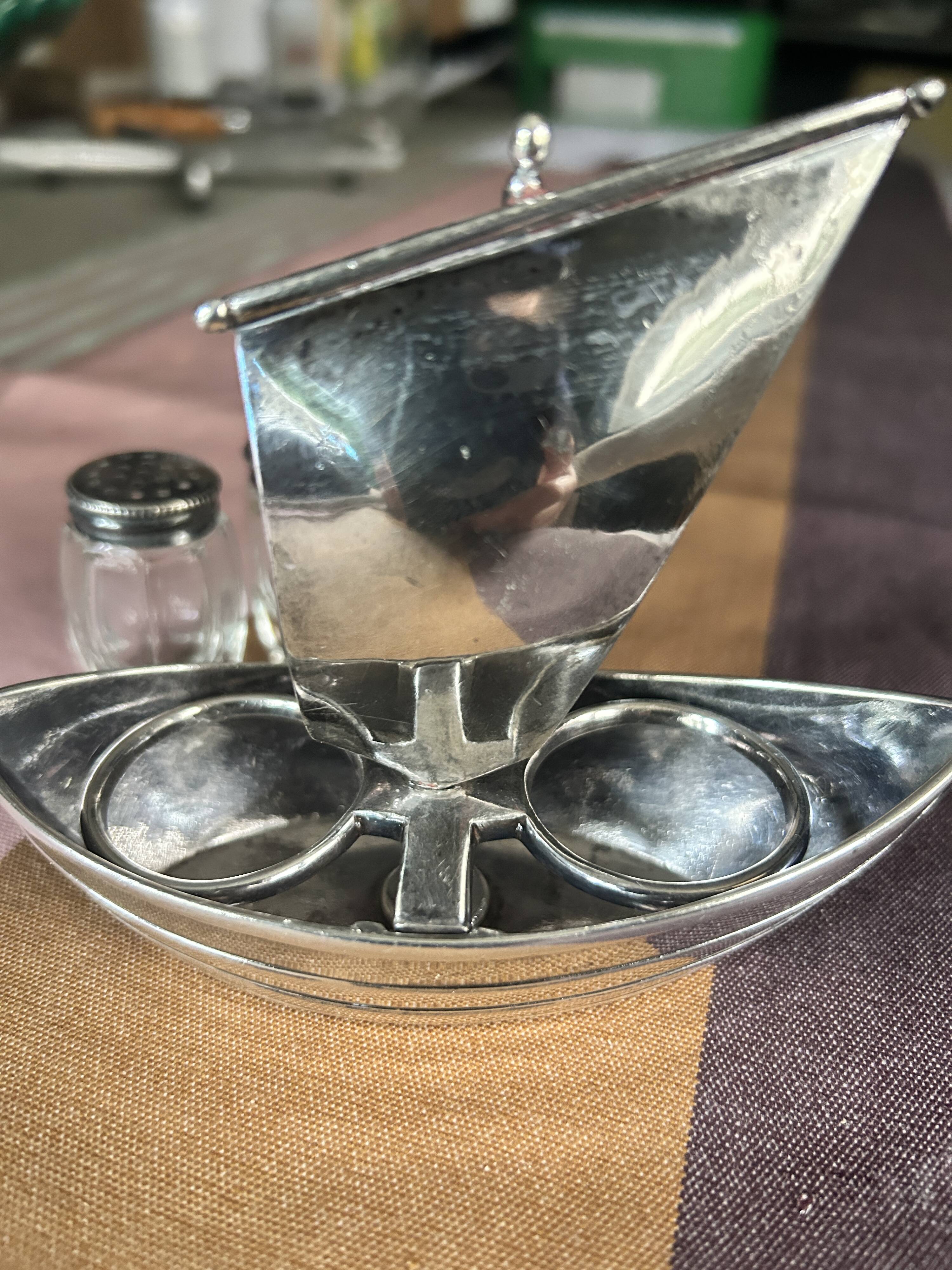 RARE silver-plated salt and pepper shaker set by Cristofle, Gallia collection