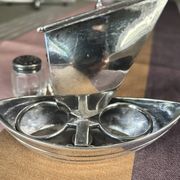 RARE silver-plated salt and pepper shaker set by Cristofle, Gallia collection