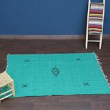 Tapis berbère en coton verts 140 x 225 cm