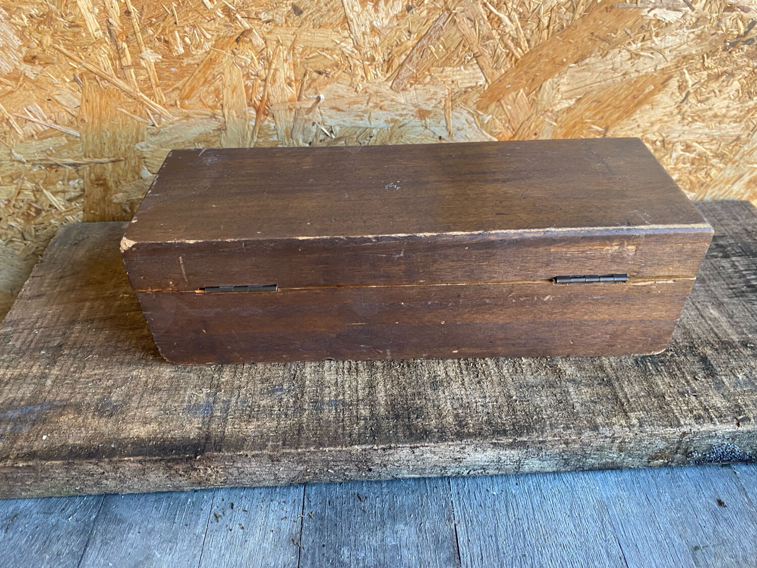 Antique Writing Desk Set Vintage Wooden Storage Box #D89