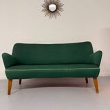 Ancien canapé haricot cocktail vert vintage design des années 50