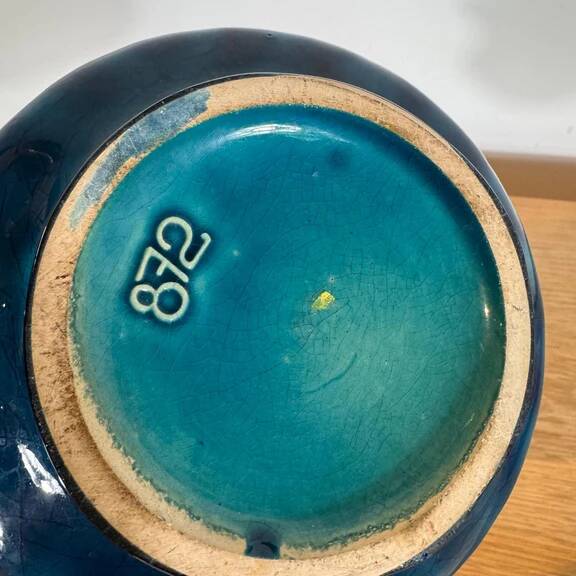 Turquoise ceramic vase, 1970