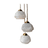 Chandelier composed of three vintage globes