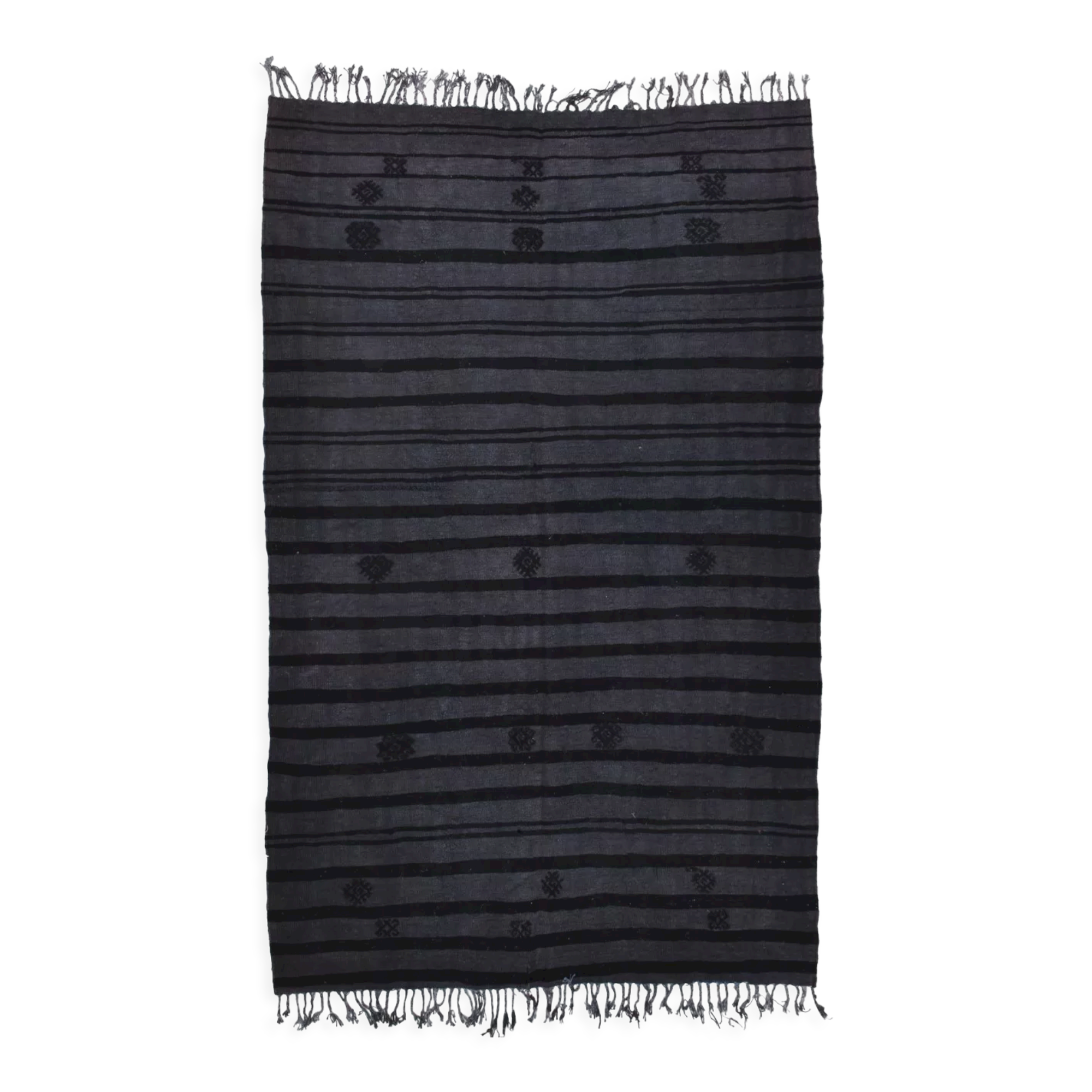 Gray & black oversize hemp rug 316x204cm