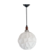 Glass sphere pendant light with teak, danish design, 70s