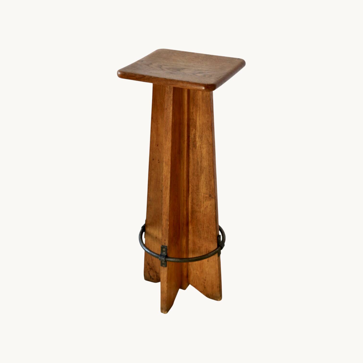 4 oak stools from France, 1950s.