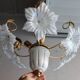 Lustre à fleur vintage blanc italien