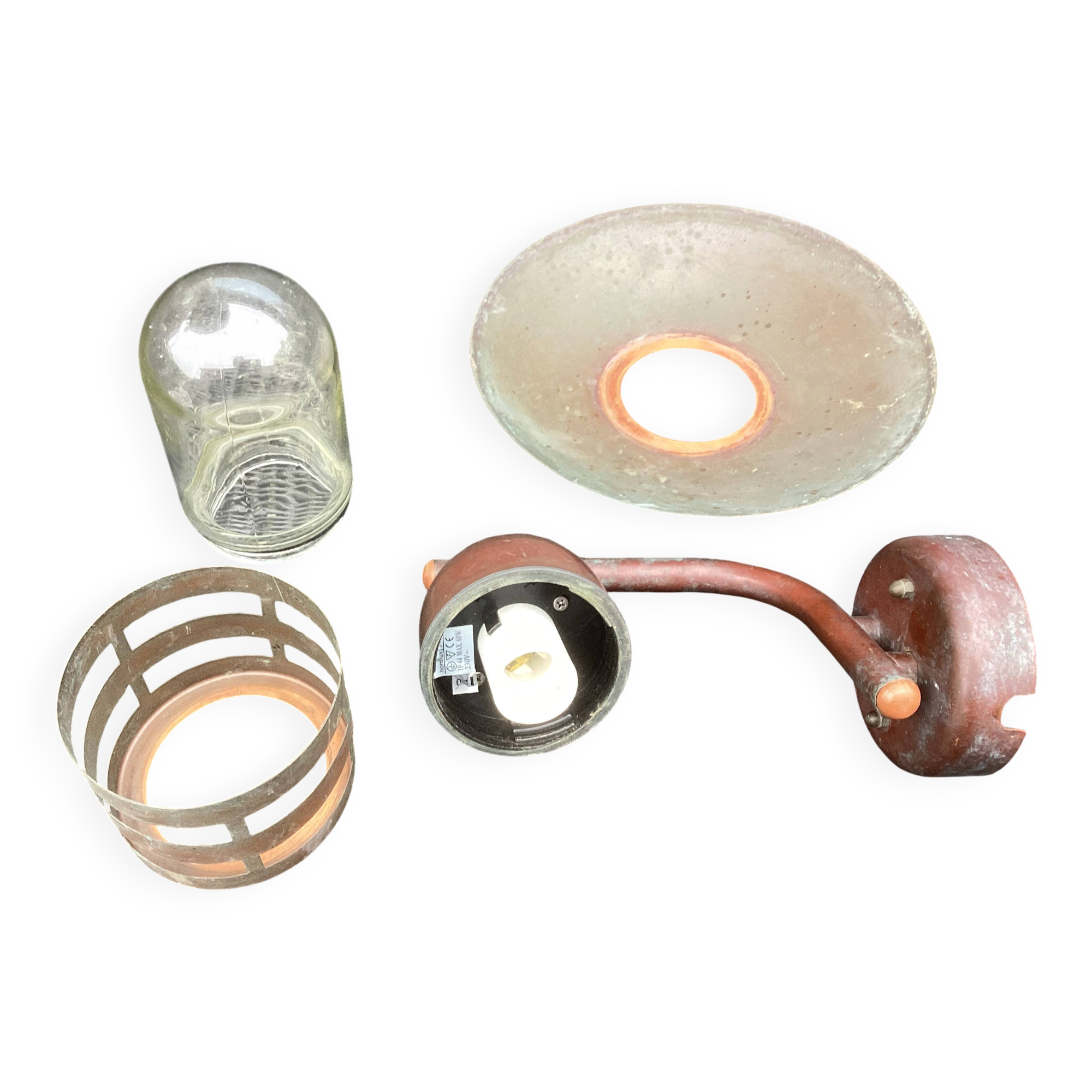 Garden wall lamp light, Scandinavian design Copper