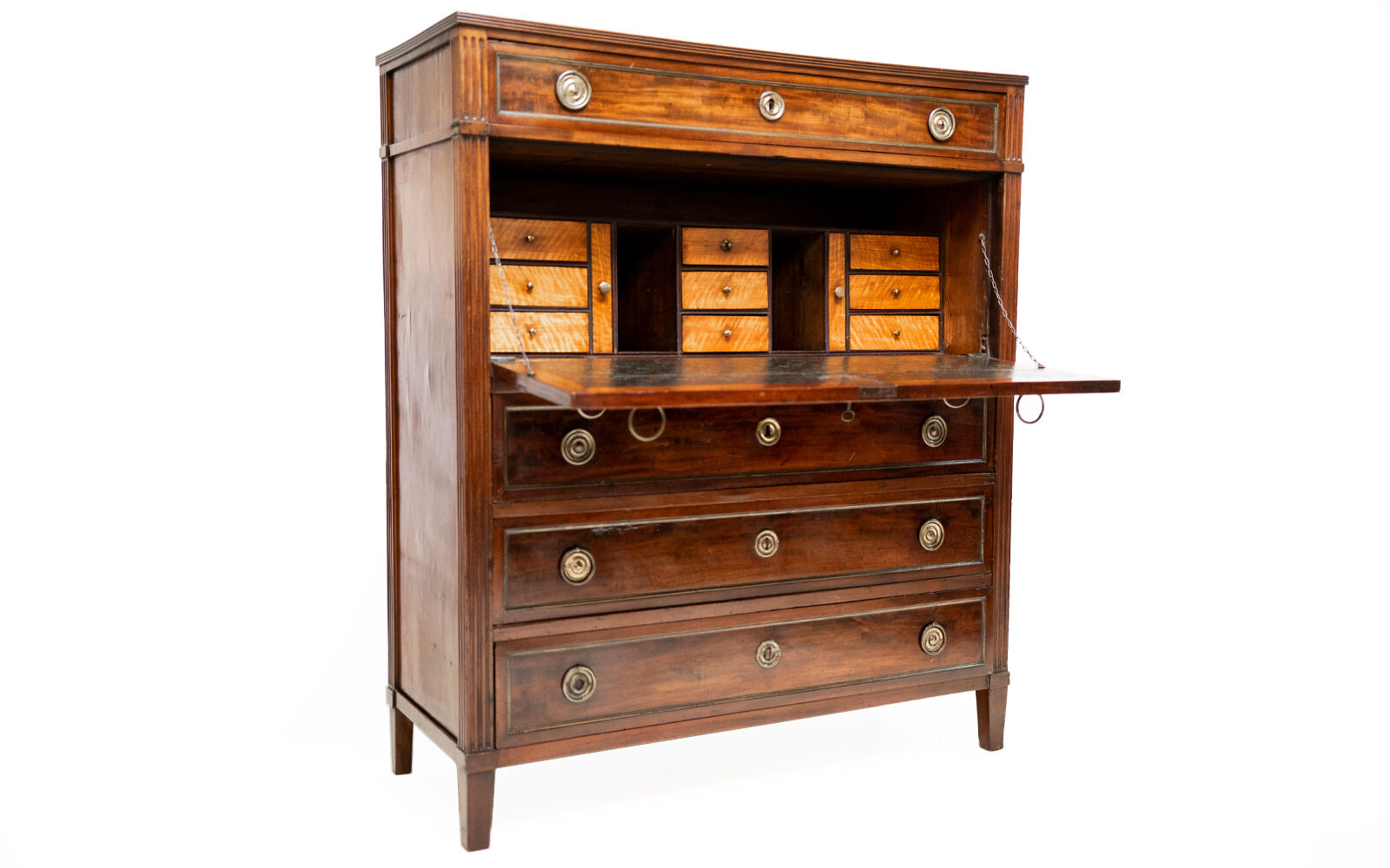 Georgian continental mahogany secretaire bureau