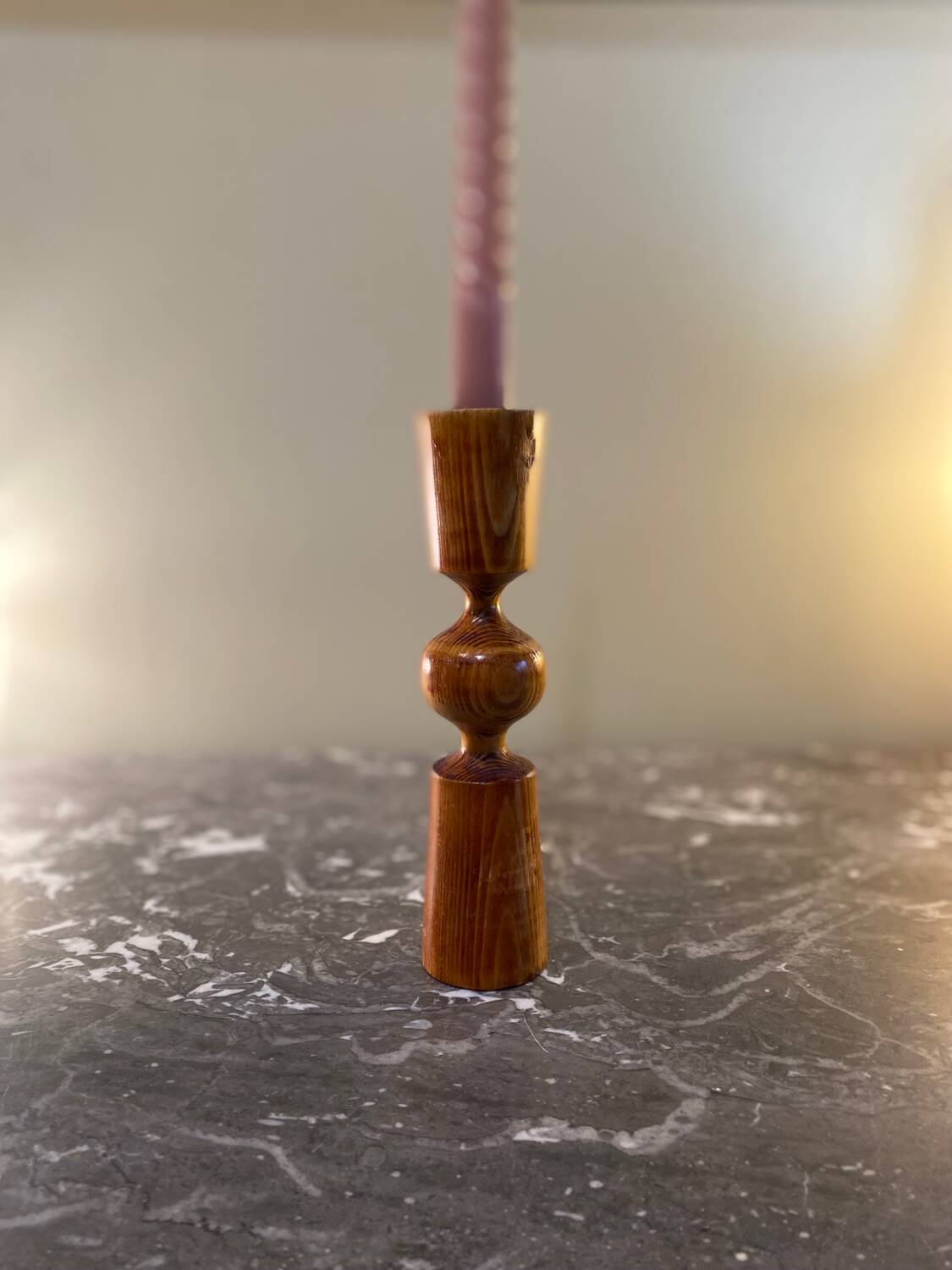Wooden candle holder