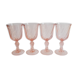 Set of 4 vintage rosaline walking glass