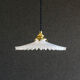 Suspension in white opaline crenellated edges with new cable and new brass socket