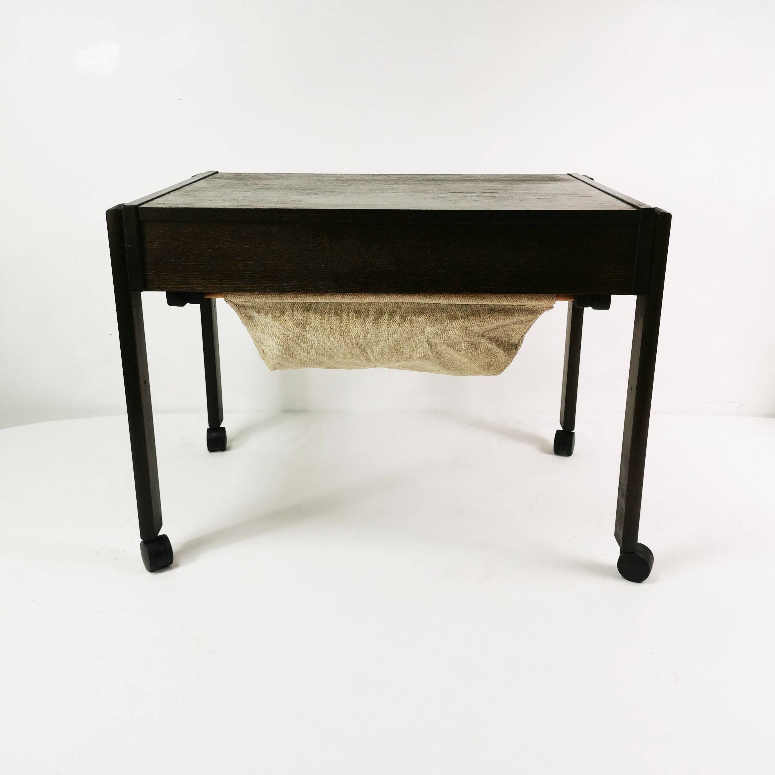 Modernist, mobile side table, Denmark, 1960s