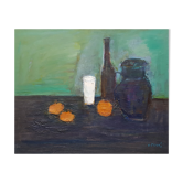 Peinture de Nagao Usui "Nature morte au pichet noir"