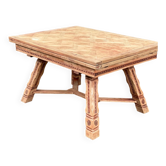 Table à manger espagnole extensible rénovée en chêne des années 30