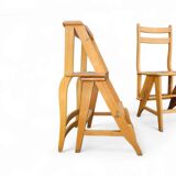 2 x library ladder chair 1950s