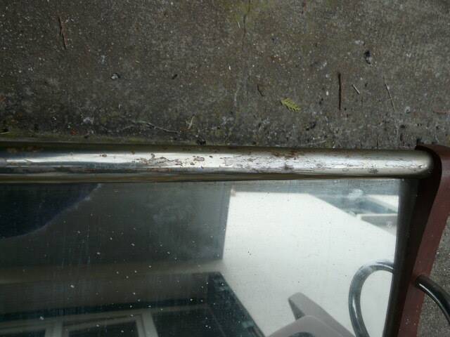 1950s wooden and mirror plateau