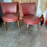 Lot 2 red toad armchair Bordeaux