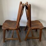 Pair of Brutalist Oak Chairs