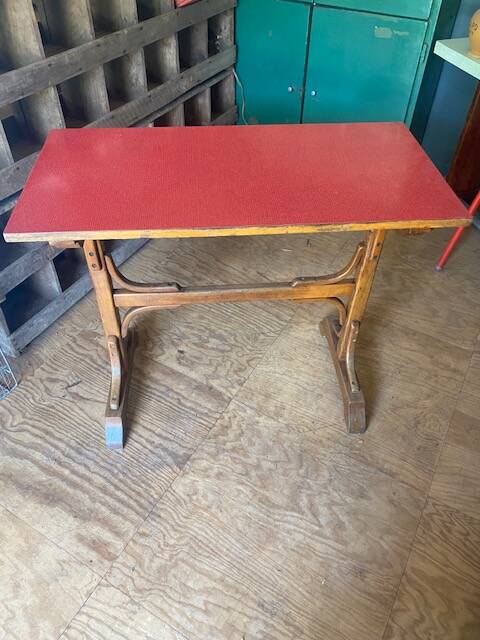 Red Formica bistro table 1950