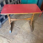Red Formica bistro table 1950