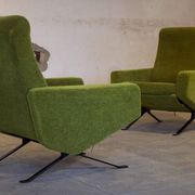 Set de salon canapé - 2 fauteuils design 1960 par Paul Geoffroy Troika Airborne