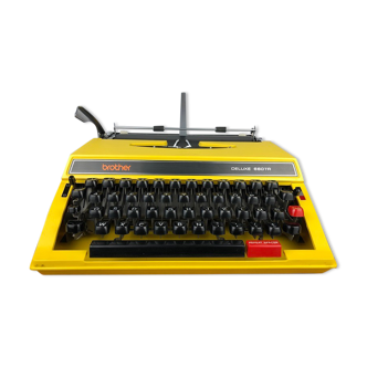 Yellow typewriter Brother Deluxe 660TR - vintage 70