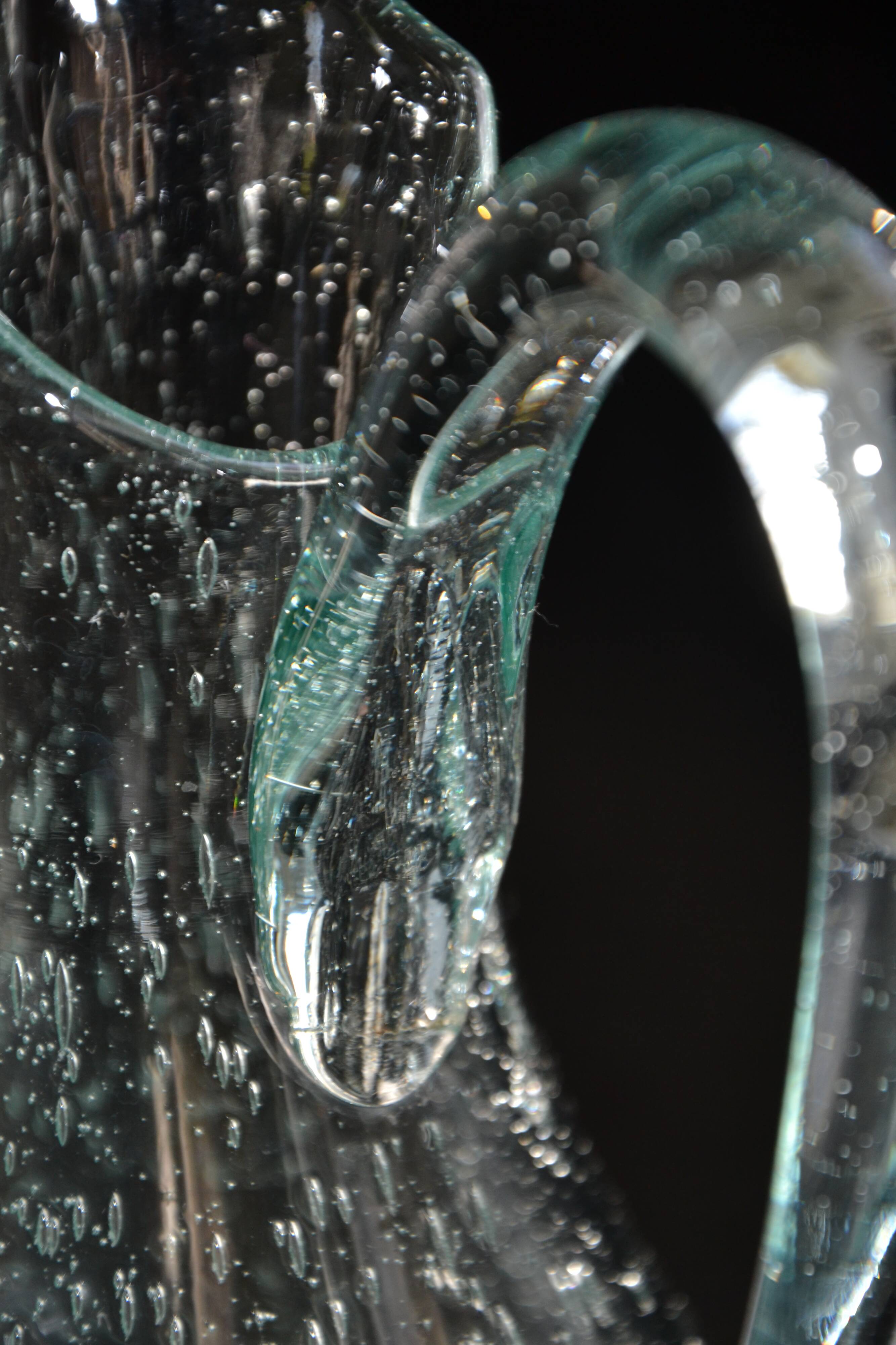 Carafe/pitcher signed Biot blown glass