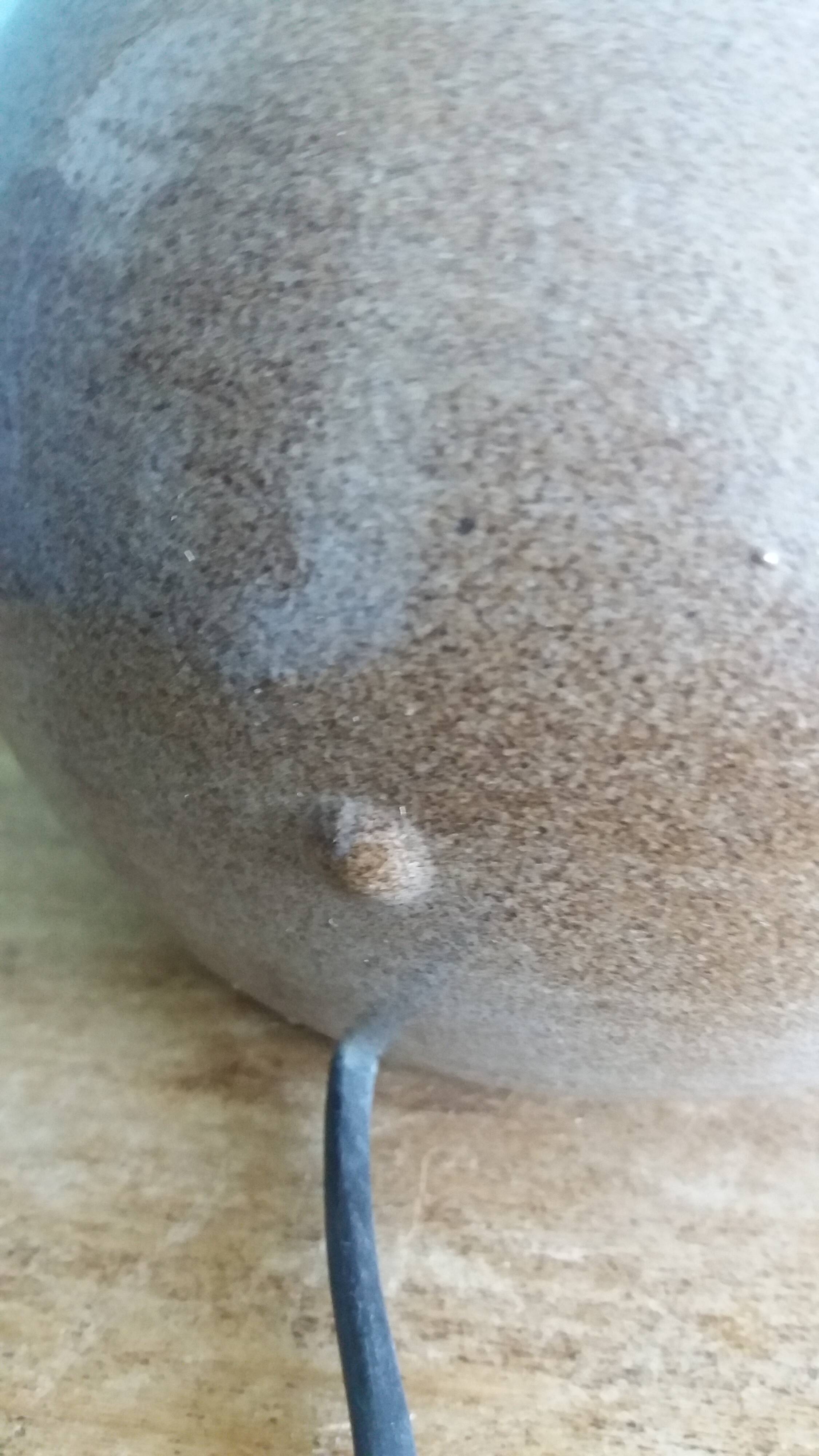 Pied de lampe boule signé Eric Debruyne couleurs greige, marron, taupe