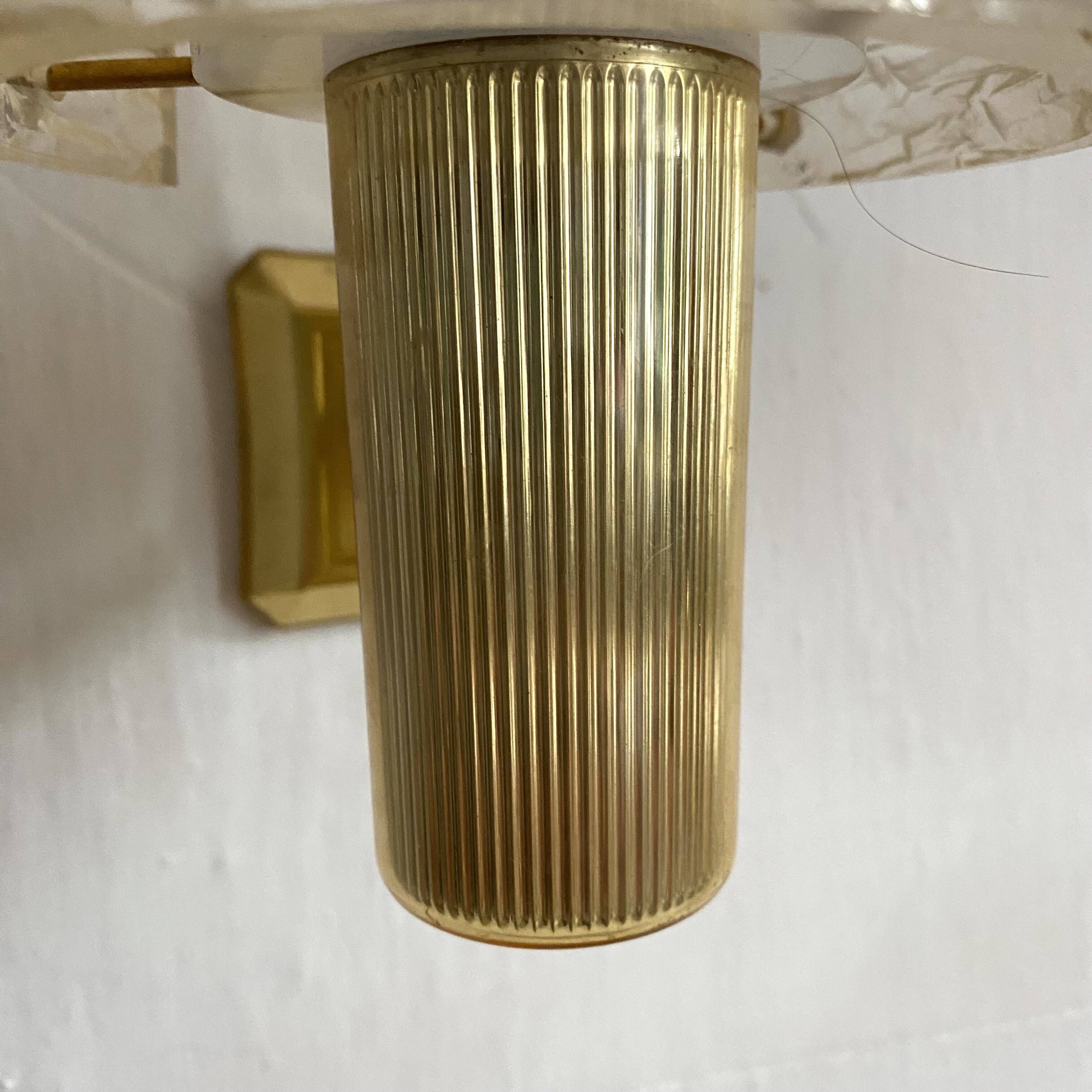 Set of 4 60s wall lights in champagne-colored resin