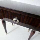 bedside table in lacquered wood and brass