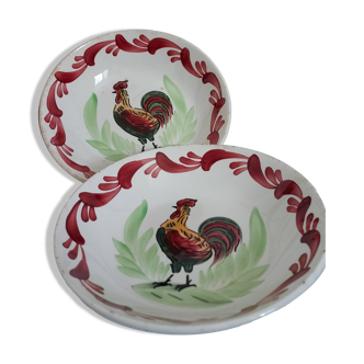 Ceramic plates signed Creil Montereau