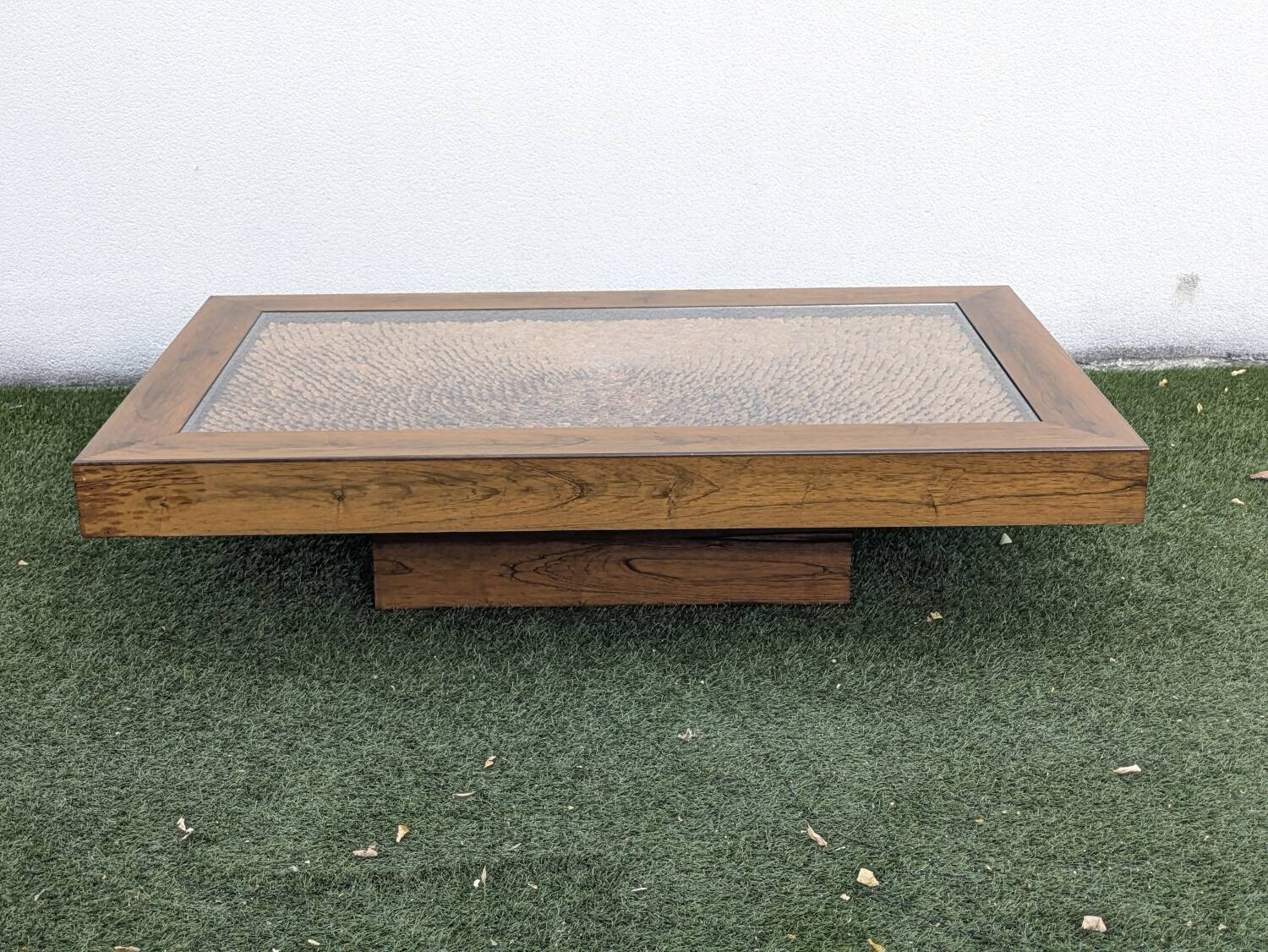 Roméo Rega Coffee Table, Pine Scales, Vintage 1970 Design