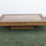 Roméo Rega Coffee Table, Pine Scales, Vintage 1970 Design