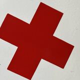 Red cross hospital vintage europe industrial enamel sign decoration architecture
