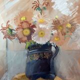 Tableau gouache "composition florale" signée G. Duran