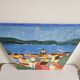 Oil painting - Colourful view of the rooftops of the village of Saint-Tropez