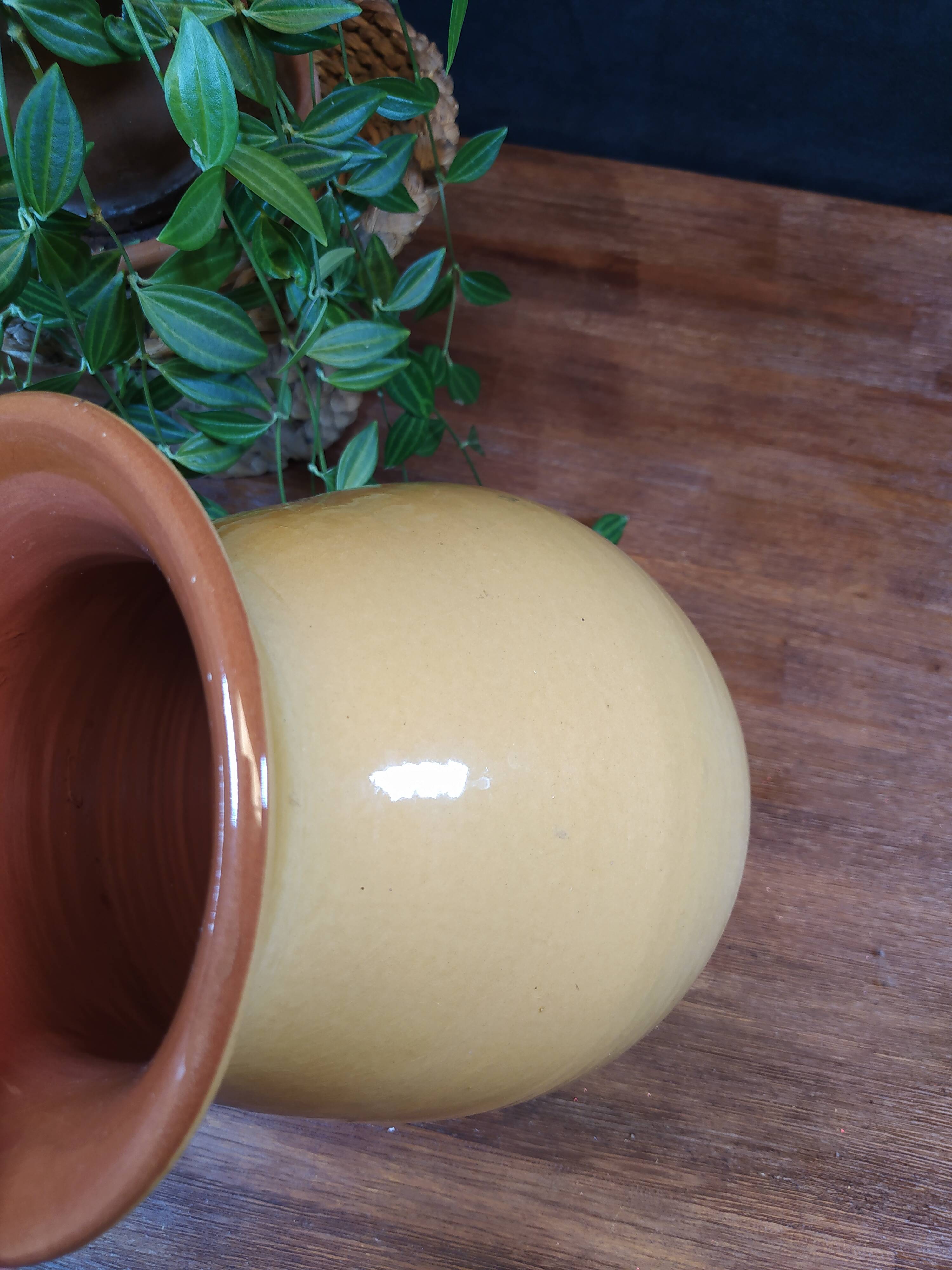 Vintage mustard yellow stoneware vase